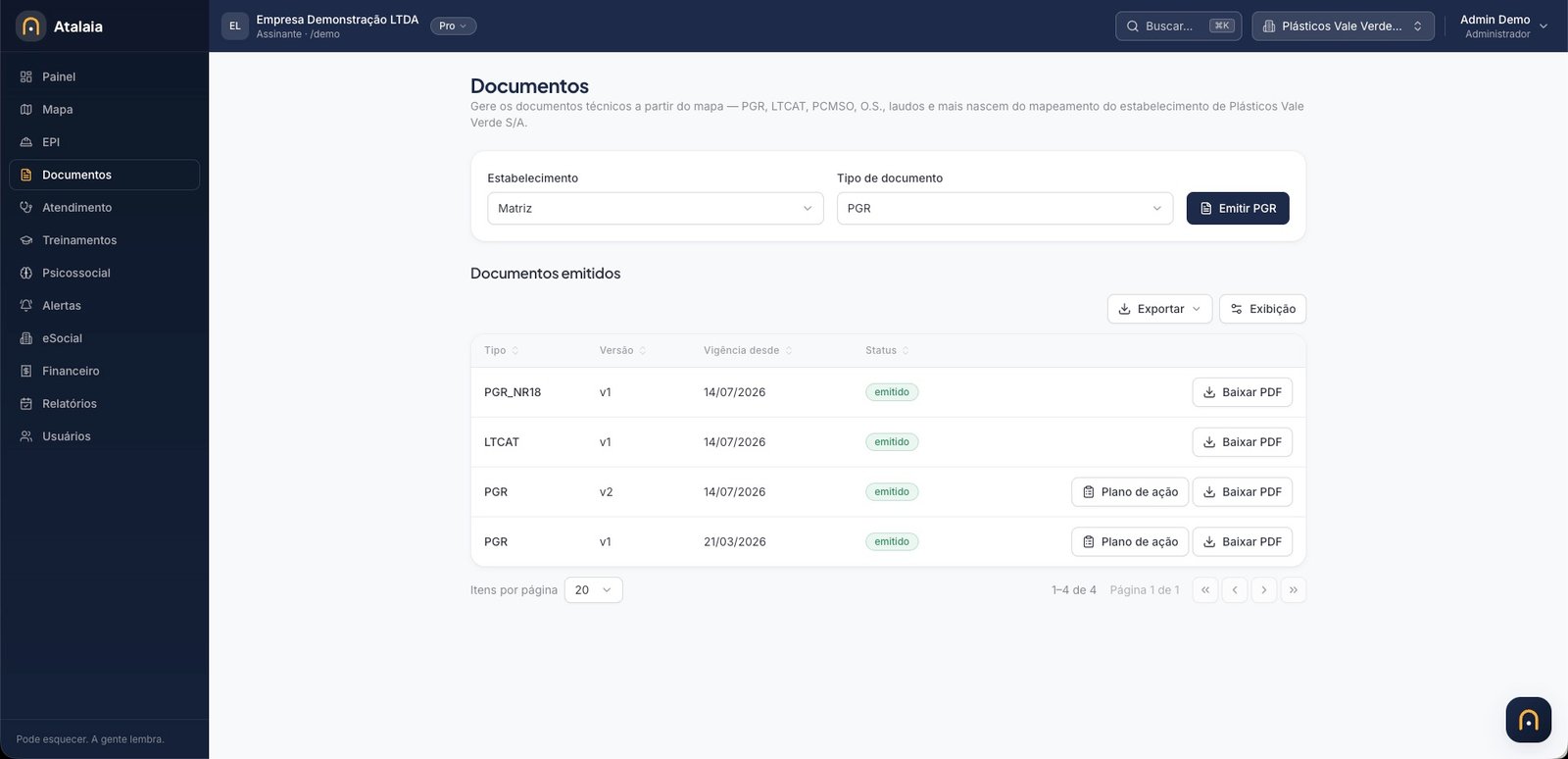 Documentos na Atalaia