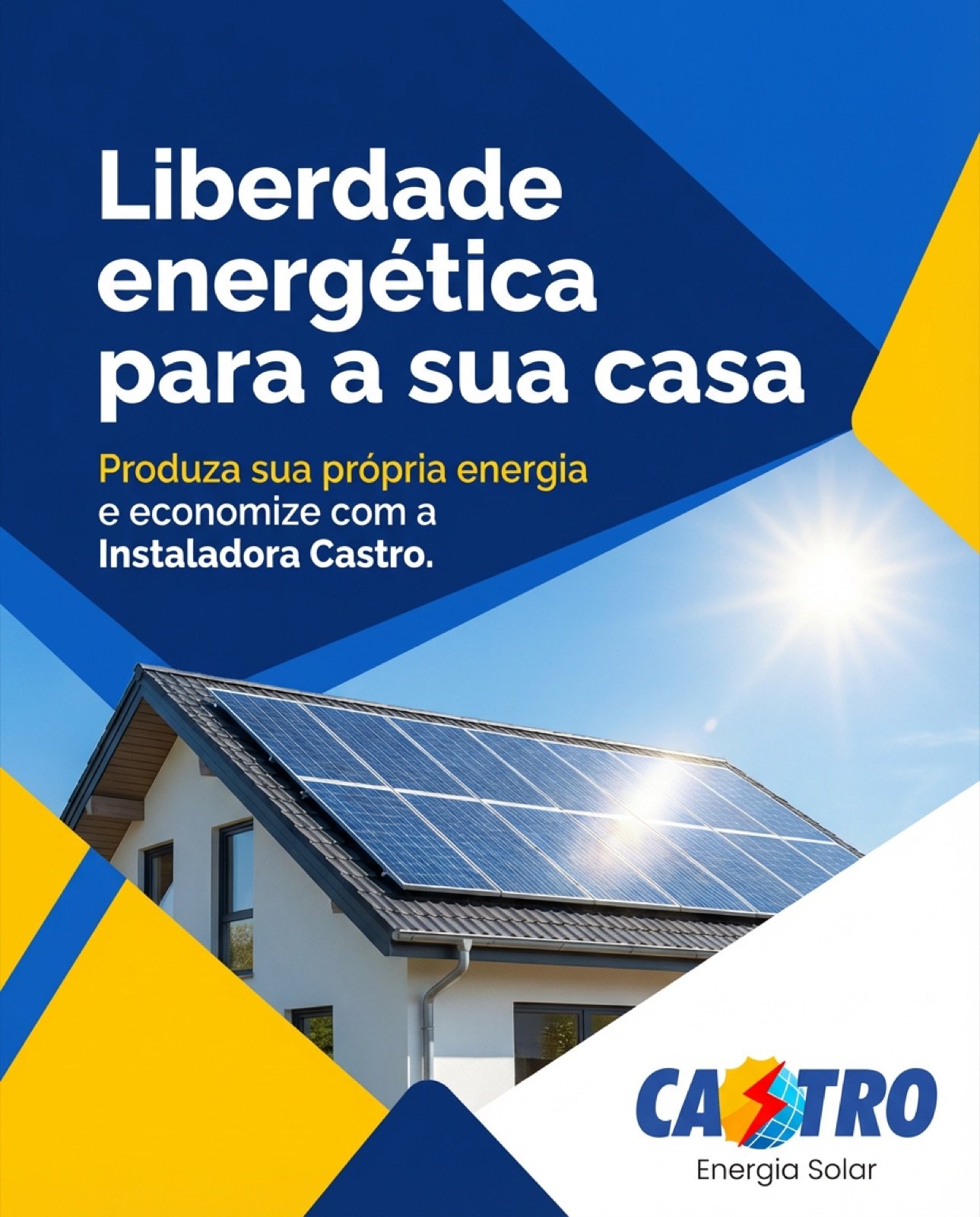 Arte da Instaladora Castro sobre liberdade energética
