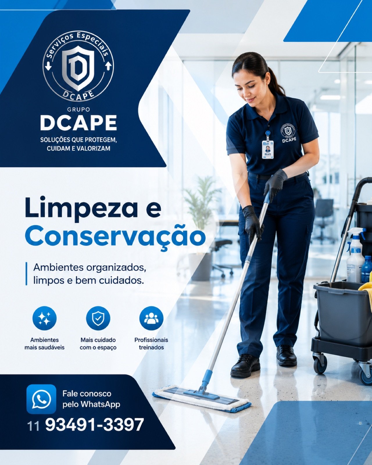 Arte do Grupo DCAPE sobre limpeza e conservação