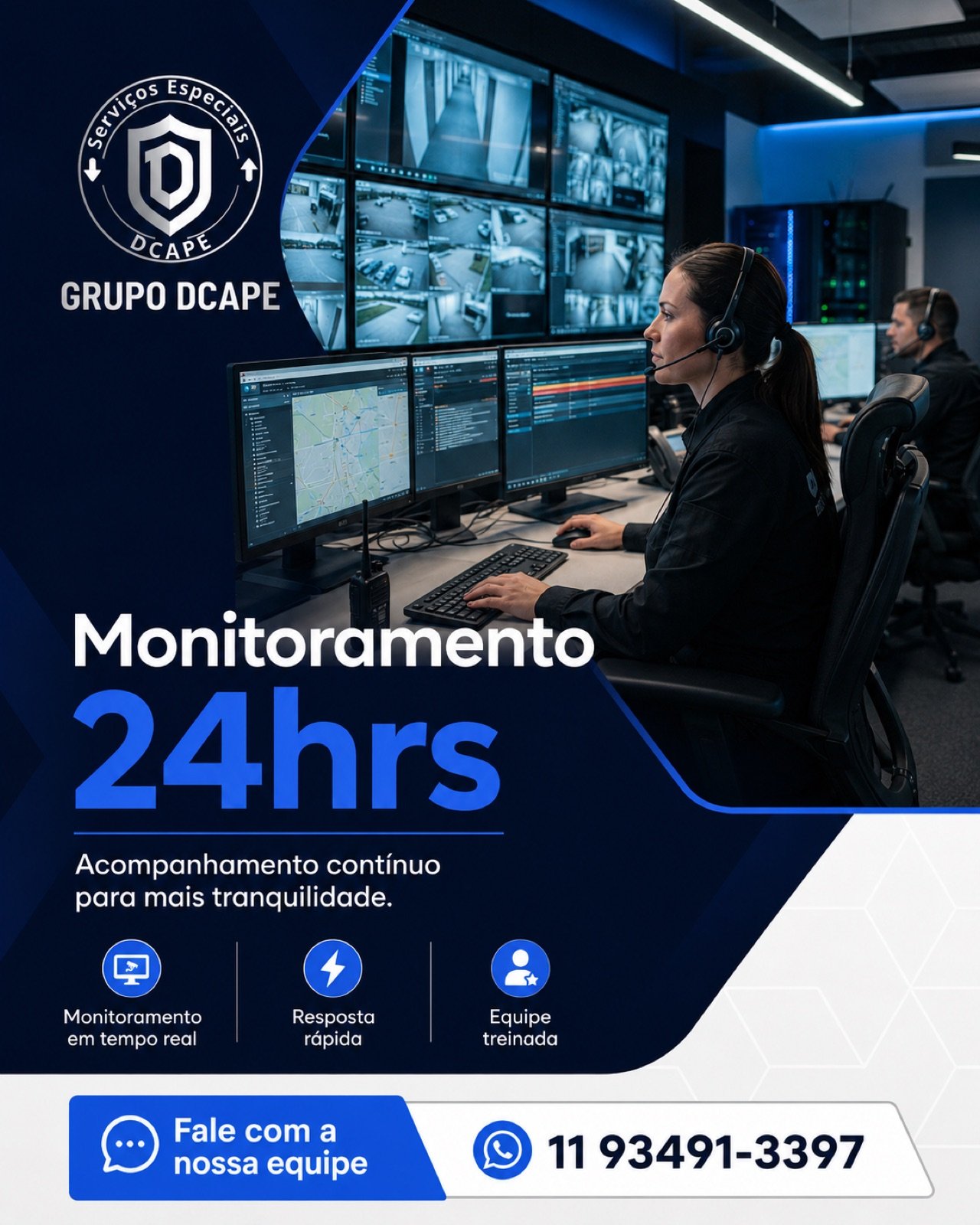 Arte do Grupo DCAPE sobre monitoramento vinte e quatro horas
