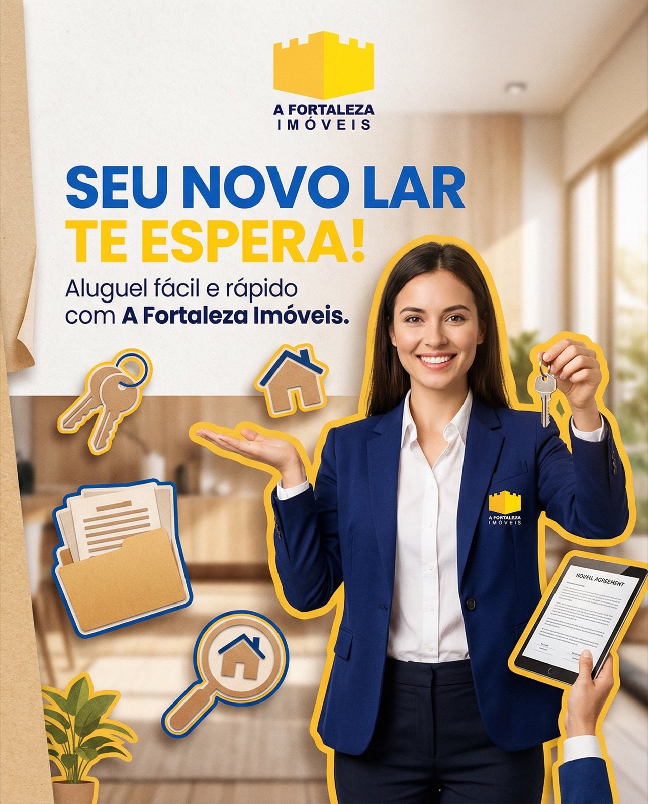 Arte para Instagram da Fortaleza Imóveis sobre aluguel de imóveis