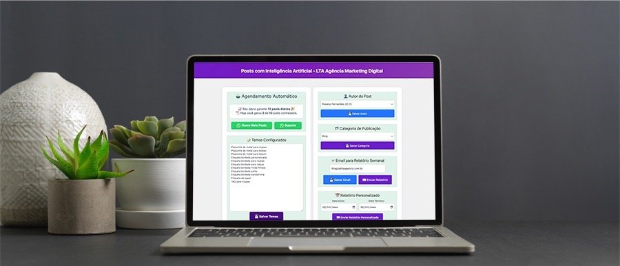 Como Gerar Post Automático Com ChatGPT. Plataforma da LTA Agência Marketing Digital